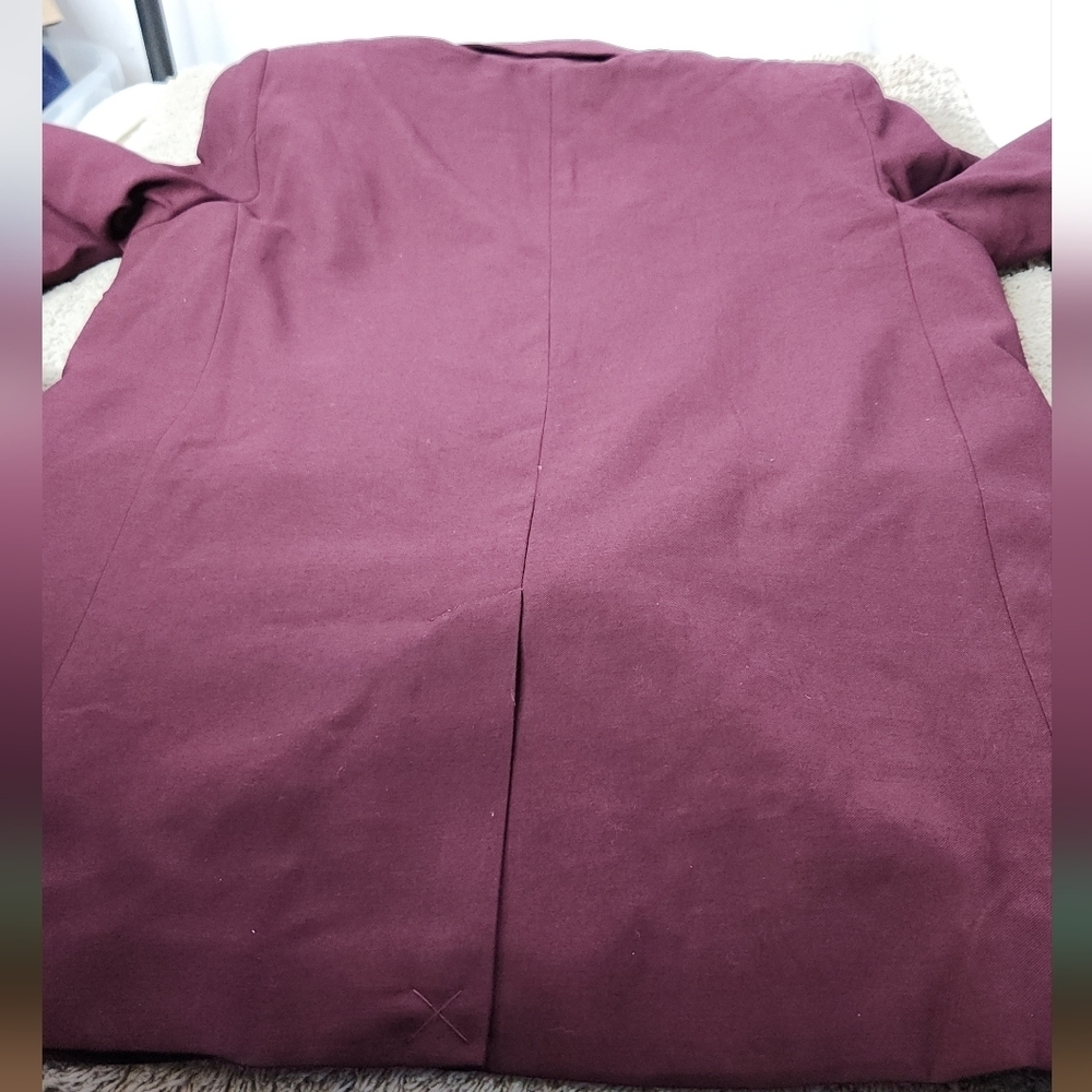 Women's Double Breasted Blazer - A New Day Burgundy S - Picture 9 of 12